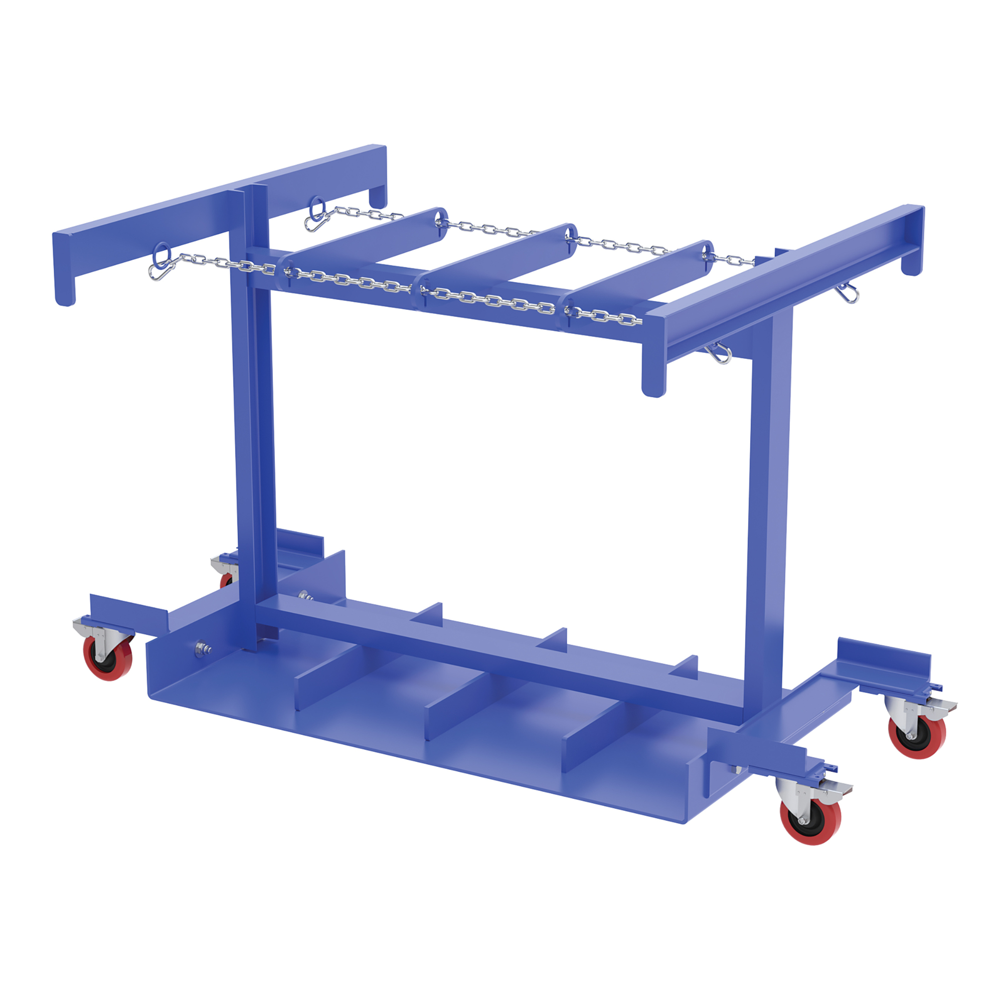 Vestil Cylinder Caddy Truck with Casters - 36.38in. Height, 38.25in. Width, 62.88in. Depth, Steel, Model# CYL-TRUCK-8